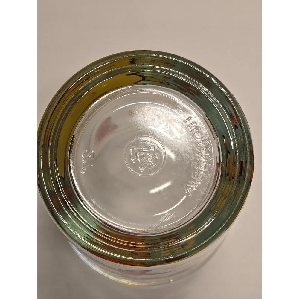 Set of 2 Vintage Yellow Whale Seashell Drinking Glasses‎ 16oz Indonesia RARE